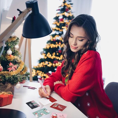 Zhanmai 48 Pcs Christmas Mini Gift Card Envelopes Business Mini Envelopes Gift Card Holder Without Cards for Holiday Greeting Invitation Christmas Festival Party Supplies in Saudi Arabia