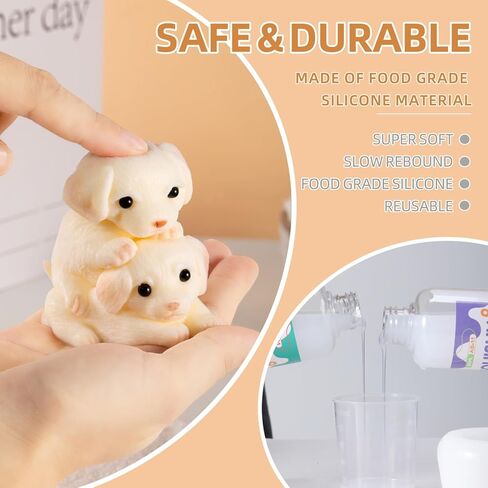 Handmade Silicone taba Dog Squishy, Cute & Soft Stress Relief Squeeze Toy for Kids & Adults, Squishy Fidget Toys Gift, Animals Puppy Dogs in Saudi Arabia