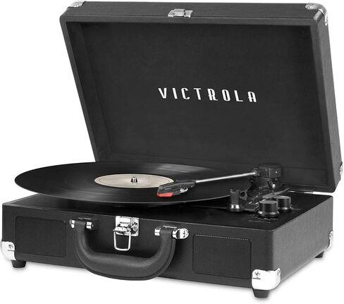 Victrola Vintage 3-Speed Bluetooth Portable Suitcase Record Player with Built-in Speakers | Upgraded Turntable Audio Sound|Aqua Turquoise, Model Number: VSC-550BT-TU in Kuwait