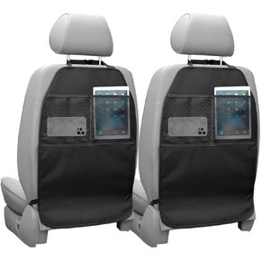 2 PCS Back Seat Cover for Kids, Car Kick Mat Seat Protector with 2 Storage Pockets, Premium Water Resistant Backseat Kick Mats Protect Vehicle from Dirt, Mud, Scratches in Saudi Arabia