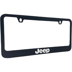 License Plate Frame (Black with Mirror) for Jeep - Made in USA in Saudi Arabia