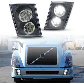 لمصابيح الضباب VNL LED المتوافقة مع 2003-2017 فولفو VNL VN Haul Truck مصابيح الضباب زوج مصابيح النهار الجري اليسار واليمين in Kuwait