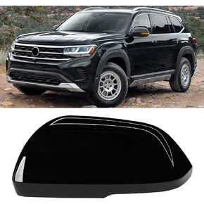 Moonlinks متوافق مع Volkswagen Atlas 2018-2025/Atlas Cross Sport 2020-2025 استبدال غطاء مرآة الركاب الأيمن، غطاء مرآة مثبت على الجانب الأيمن باللون الأسود اللامع يحل محل غطاء مرآة 3CN-857-538-GRU in Kuwait