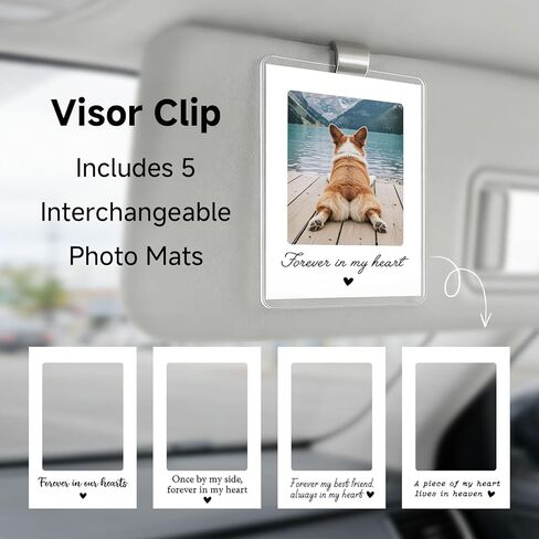 Personalized Pet Photo Car Visor Clip, Dog Remembrance Gift, Dog Sympathy Gifts, Pet Loss Memorial, Pet Remembrance Keepsake, Christmas Memorial Gift for Loss Cat (1) in Saudi Arabia