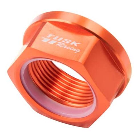 Tusk Nyloc Axle Nut M25 X 1.50 Orange Compatible with KTM 250 SX 2013-2022/300 XC 2014-2019/250 XC 2014-2019/350 XC-F 2013-2022 in Saudi Arabia