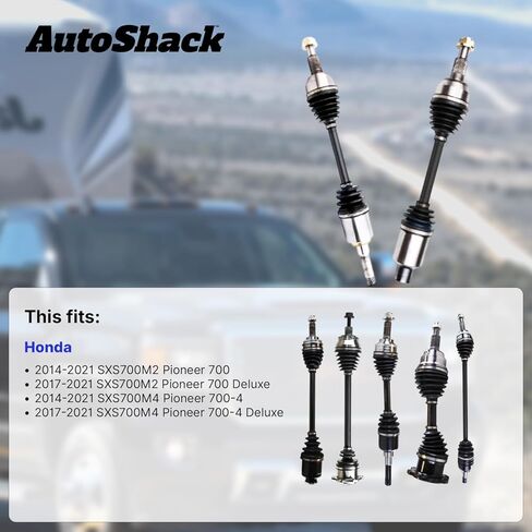 AutoShack Front ATV Axle Shaft Assembly Replacement for 2014-2021 Honda SXS700M2 Pioneer 700 2014-2021 Honda SXS700M4 Pioneer 700-4 2-PC in Saudi Arabia