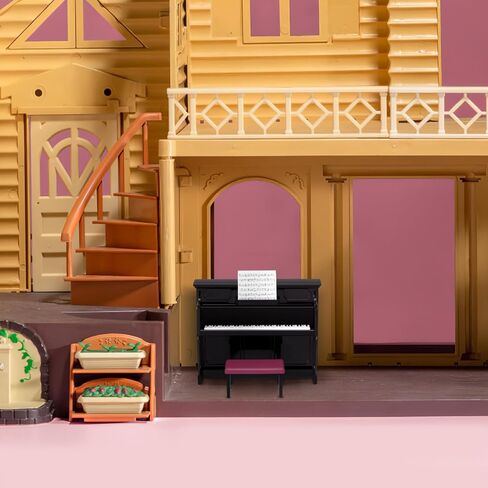 DOITOOL Mini Upright Piano and Piano Stool Dollhouse Scene Props 1 12 Scale Miniature Musical Instrument for Mini House Decor in Saudi Arabia