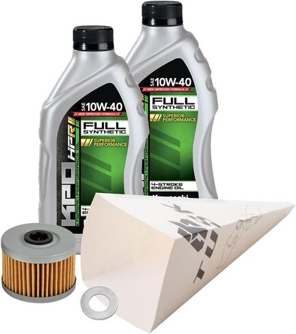 طقم تغيير الزيت TUSK 4-Stroke Kawasaki KPO اصطناعي بالكامل 10W-40 لـ Kawasaki KLX300R 2020-2025 in Saudi Arabia