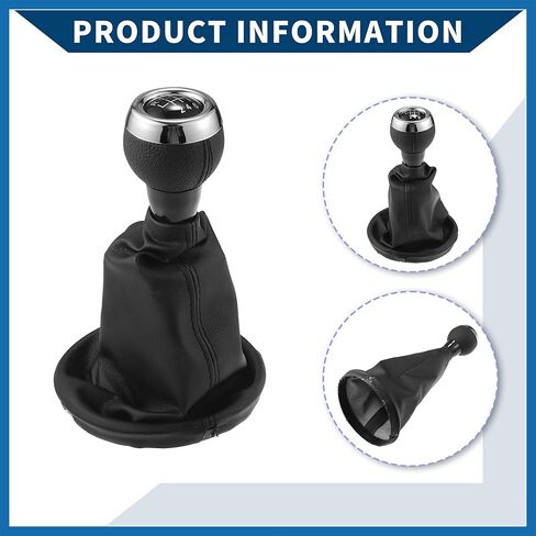 مقبض ناقل الحركة 6 سرعات مع غطاء غبار لميني كوبر R56 2006-2012 / مقبض ذراع ناقل الحركة الأمامي / بلاستيك متين / قطعة واحدة بديلة للعنصر الأسود in Kuwait