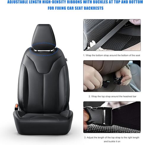 2 PCS Back Seat Cover for Kids, Car Kick Mat Seat Protector with 2 Storage Pockets, Premium Water Resistant Backseat Kick Mats Protect Vehicle from Dirt, Mud, Scratches in Saudi Arabia