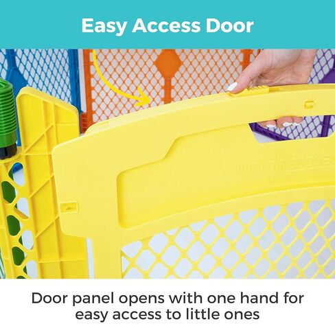 Toddleroo by North States Superyard Colorplay Ultimate 2 Panel Extension, Made in USA: Increases play space up to 34.4 sq. ft. (Adds 64", Multicolor) in Kuwait