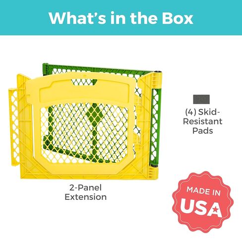 Toddleroo by North States Superyard Colorplay Ultimate 2 Panel Extension, Made in USA: Increases play space up to 34.4 sq. ft. (Adds 64", Multicolor) in Kuwait