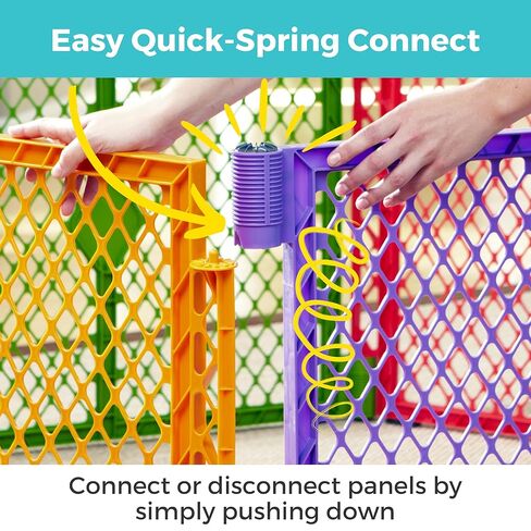 Toddleroo by North States Superyard Colorplay Ultimate 2 Panel Extension, Made in USA: Increases play space up to 34.4 sq. ft. (Adds 64", Multicolor) in Kuwait