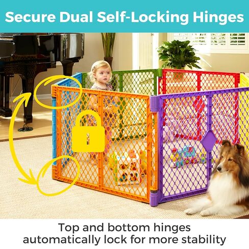 Toddleroo by North States Superyard Colorplay Ultimate 2 Panel Extension, Made in USA: Increases play space up to 34.4 sq. ft. (Adds 64", Multicolor) in Kuwait