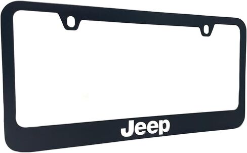 License Plate Frame (Black with Mirror) for Jeep - Made in USA in Saudi Arabia