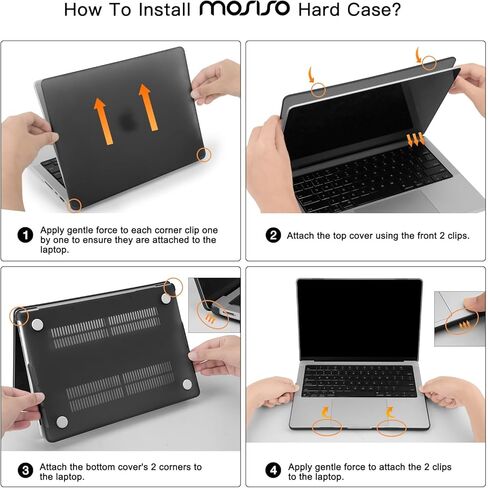 حافظة MOSISO متوافقة مع جهاز MacBook Pro 14 بوصة 2025-2021 M5 M4 M3 M2 M1 A3434 A3112 A3185 A3401 A2918 A2992 A2779 A2442، حافظة بلاستيكية صلبة وغطاء لوحة مفاتيح وغطاء شاشة وغطاء كاميرا ويب، شفاف كريستالي in Saudi Arabia