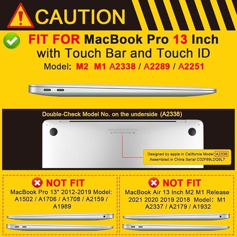 حافظة Batianda Matte رفيعة للغاية لجهاز MacBook Pro 13 بوصة 2022 إصدار 2020 موديل A2338 M1 M2 A2251 A2289 مقاومة لبصمات الأصابع، ملائمة بدقة، متينة مع غطاء لوحة مفاتيح TPU ومحول OTG، شفاف in Saudi Arabia