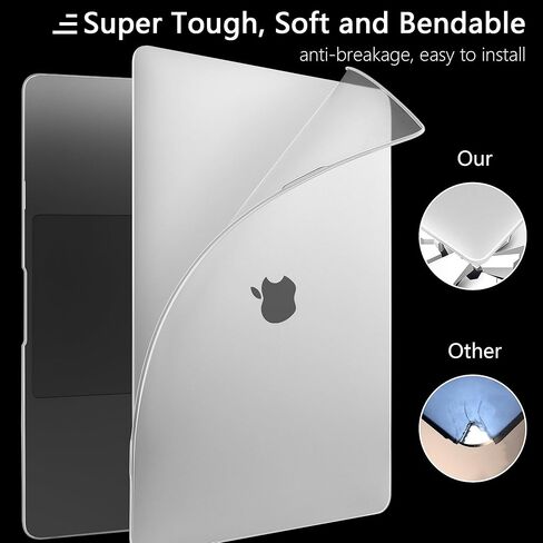 حافظة Batianda Matte رفيعة للغاية لجهاز MacBook Pro 13 بوصة 2022 إصدار 2020 موديل A2338 M1 M2 A2251 A2289 مقاومة لبصمات الأصابع، ملائمة بدقة، متينة مع غطاء لوحة مفاتيح TPU ومحول OTG، شفاف in Saudi Arabia
