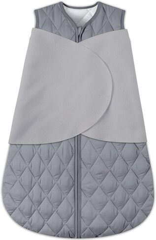 BSTOPPT 100% Cotton Newborn Sleep Sack Swaddle,0-6 Months,3-Way Adjustable Wearable Blanket,TOG 0.5 in Kuwait