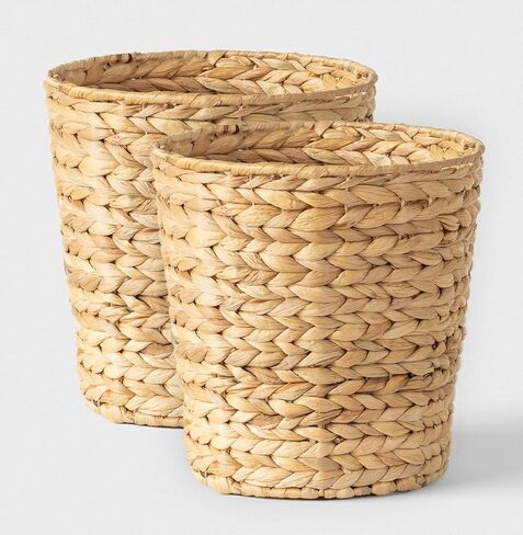 Wicker Trash Can with Lid | Wicker Trash Basket | Wicker Waste Basket for Bathroom, Bedroom, Kitchen, Living Room in Saudi Arabia