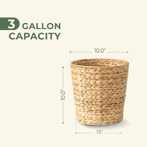 Wicker Trash Can with Lid | Wicker Trash Basket | Wicker Waste Basket for Bathroom, Bedroom, Kitchen, Living Room in Saudi Arabia