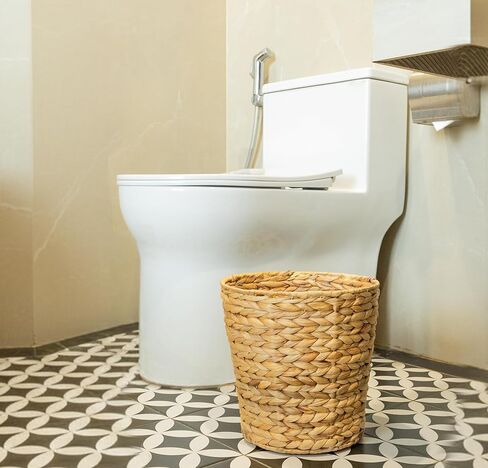 Wicker Trash Can with Lid | Wicker Trash Basket | Wicker Waste Basket for Bathroom, Bedroom, Kitchen, Living Room in Saudi Arabia