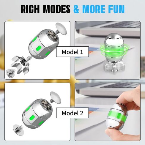 Dilabnba Atomic Bomb Fidget Spinner Toy for Kid Adult, Grow in The Dark Metal Fidget Spin Sensory Focus Gyro Toy, Fingears Party Stuff EDC Office Desktop, Gifts for Men Women(Sliver) in Saudi Arabia