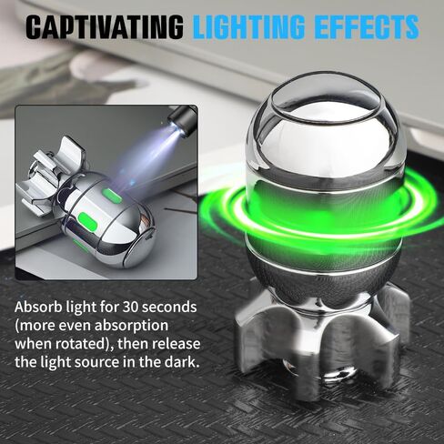 Dilabnba Atomic Bomb Fidget Spinner Toy for Kid Adult, Grow in The Dark Metal Fidget Spin Sensory Focus Gyro Toy, Fingears Party Stuff EDC Office Desktop, Gifts for Men Women(Sliver) in Saudi Arabia