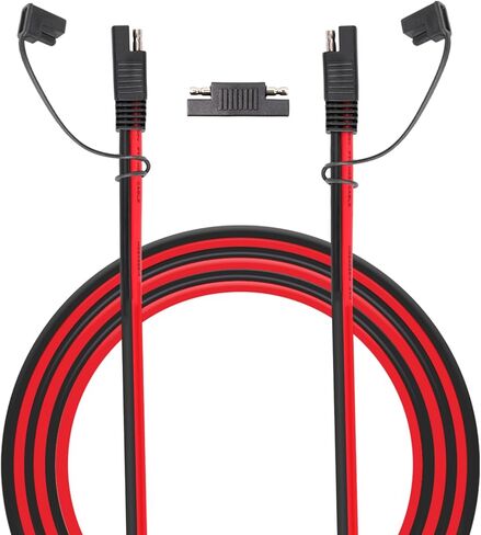 2 حزم 14 AWG - 6FT SAE إلى SAE كابل تمديد الحبل 15A سلك تسخير 2 دبوس موصل كابل التوصيل، قطع الاتصال السريع للوحة الشمسية، البطارية، دراجة نارية، السيارات in Kuwait