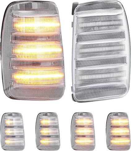 مصابيح إشارة الانعطاف الجانبية LED متوافقة مع 2015-2023 Transit-150/250/350/350HD و2022-2024 E-Transit - أضواء وامضة للمرآة الجانبية قطعتان من عدسات الدخان in Kuwait