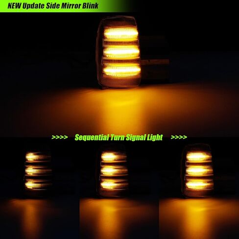 مصابيح إشارة الانعطاف الجانبية LED متوافقة مع 2015-2023 Transit-150/250/350/350HD و2022-2024 E-Transit - أضواء وامضة للمرآة الجانبية قطعتان من عدسات الدخان in Kuwait