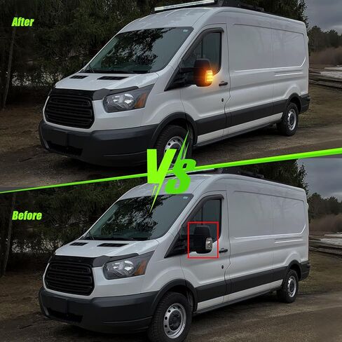 مصابيح إشارة الانعطاف الجانبية LED متوافقة مع 2015-2023 Transit-150/250/350/350HD و2022-2024 E-Transit - أضواء وامضة للمرآة الجانبية قطعتان من عدسات الدخان in Kuwait