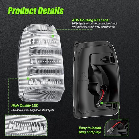 مصابيح إشارة الانعطاف الجانبية LED متوافقة مع 2015-2023 Transit-150/250/350/350HD و2022-2024 E-Transit - أضواء وامضة للمرآة الجانبية قطعتان من عدسات الدخان in Kuwait