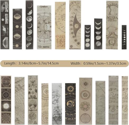 40pcs Vintage Astronomy Washi Stickers Journal Aesthetic Stickers Includes Moon Planets Space Solar Galaxy Celestial for Adults Students Diary Notebook Scrapbook in Saudi Arabia