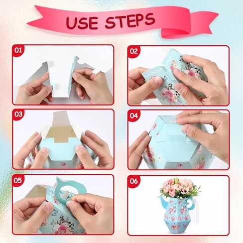 12 Pcs Tea Party Decorations, Flower Boxes Centerpiece Floral Teapot Vase Table Decor for Birthday Baby Shower Bridal Wedding Princess Tea Party Decorations Supplies in Saudi Arabia