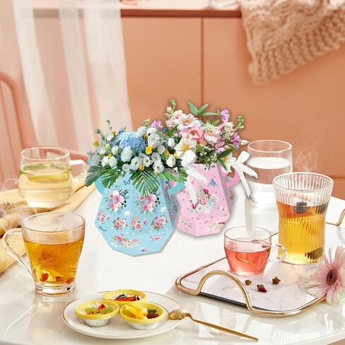 12 Pcs Tea Party Decorations, Flower Boxes Centerpiece Floral Teapot Vase Table Decor for Birthday Baby Shower Bridal Wedding Princess Tea Party Decorations Supplies in Saudi Arabia