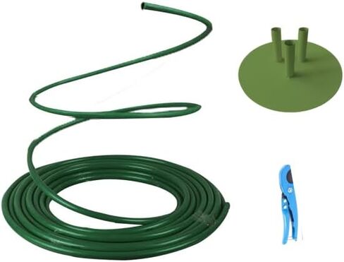 Flexible Tube for Artificial Flowers, Tube Pipe for Fake Flowers, Prop Building, Balloon Arches, Pipe Stem Tubing for Floral Wedding Decor, DIY Arts (Green(32ft+1Scissor+2Green base)) in Saudi Arabia