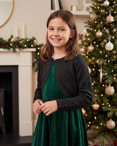 BOLEROSE Girls Long Sleeve Sparkle Cardigan Childrens Kids Bolero Shrug in Kuwait