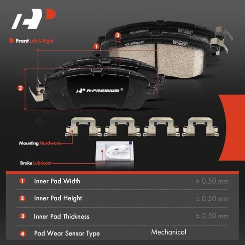 A-Premium Front Ceramic Disc Brake Pads Set Compatible with Toyota Yaris 2019-2020, Yaris iA 2017-2018 & Scion iA 2016, 4 Pcs in Saudi Arabia