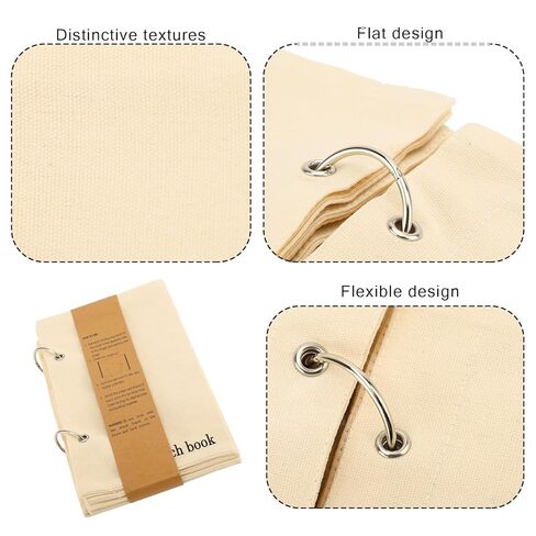lvifloae Blank Fabric Sketchbook Art Journaling Fabric Sketch Book Linen Folding Portable Travel Journal Fabric Planner Notebook Stitchbook Spiral Bound Sketchbook for Drawing Writing in Saudi Arabia