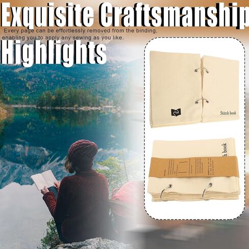 lvifloae Blank Fabric Sketchbook Art Journaling Fabric Sketch Book Linen Folding Portable Travel Journal Fabric Planner Notebook Stitchbook Spiral Bound Sketchbook for Drawing Writing in Saudi Arabia