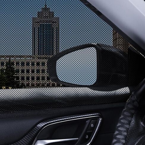 2pcs Retractable Car Sunshade Curtains Summer Sunscreen Anti-Mosquito Screen Window Shade Universal Auto Accessory,Front (43cm) in Saudi Arabia