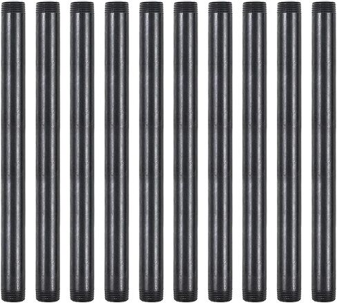 10 Pack 3/4 Inches x 10 Inches Black Malleable Steel Nipples Fitting, DIY Steampunk Industrial Vintage Style. in Kuwait