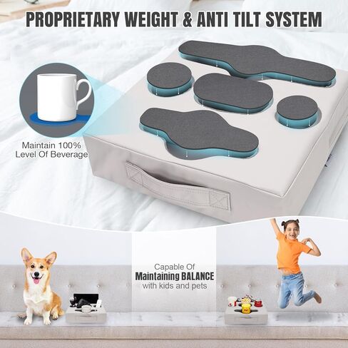 STBoo Couch Cup Holder Pillow - Sofa Drink Cup Holder Cozy Buddy | Bed Caddy Organizer Holds Remote, Snacks, Phones | Waterproof Anti-Spill Sofa Beverage Tray for Car, Pack, Beach, RV, Boat (Grey) in Saudi Arabia
