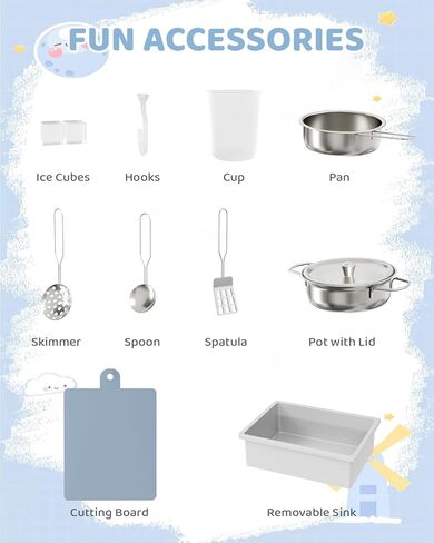 مطبخ لعب الزاوية الخشبية من MAMIZO، مجموعة ألعاب مطبخ كبيرة تفاعلية للأطفال الصغار مع سبورة وموقد وغطاء للموقد مع ضوء وصوت، صانع ثلج، غسالة، مجموعة من 6 ألعاب (وردي) in Kuwait