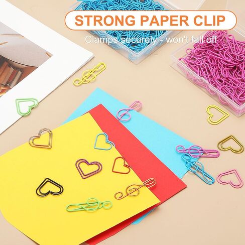 PATIKIL 100pcs Paper Clip, Heart Style Paper Clip Small Cute Rust-Proof Metal Strong Durable Bulk for Office Home, 23mm, Pink in Saudi Arabia
