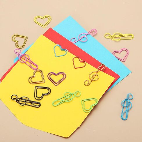 PATIKIL 100pcs Paper Clip, Heart Style Paper Clip Small Cute Rust-Proof Metal Strong Durable Bulk for Office Home, 23mm, Pink in Saudi Arabia