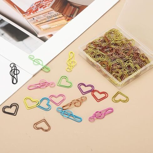 PATIKIL 100pcs Paper Clip, Heart Style Paper Clip Small Cute Rust-Proof Metal Strong Durable Bulk for Office Home, 23mm, Pink in Saudi Arabia