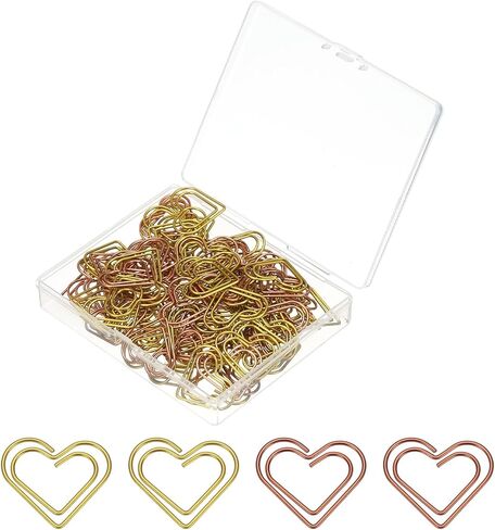 PATIKIL 100pcs Paper Clip, Heart Style Paper Clip Small Cute Rust-Proof Metal Strong Durable Bulk for Office Home, 23mm, Pink in Saudi Arabia