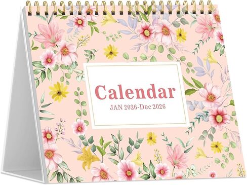 تقويم مكتب 2026، تقويم سطح المكتب 2026 غطاء فليب واقف 12 شهرًا (يناير - ديسمبر)، مخطط مكتب صغير مع ملصقات وملاحظات لملحقات المكتب واللوازم المدرسية المنزلية، 8 بوصة × 6 بوصة، زهري in Kuwait